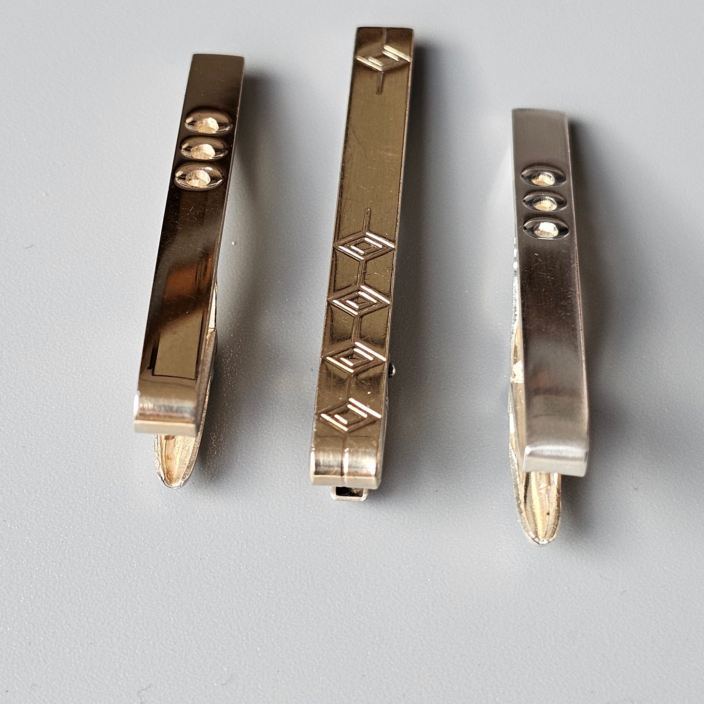 Vintage 1950s 1960s Modernist Finnish Silver Tie Clips