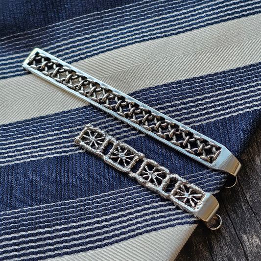 1970s 1960s Modernist Brutalist Silver Tie Clips By Finnish Pentti Sarpaneva