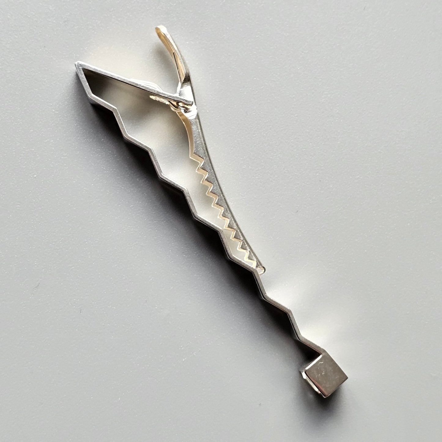 Vintage 1990s Finnish Sterling Silver & Rock Crystal Tie Bar By Kaunis Koru 1998