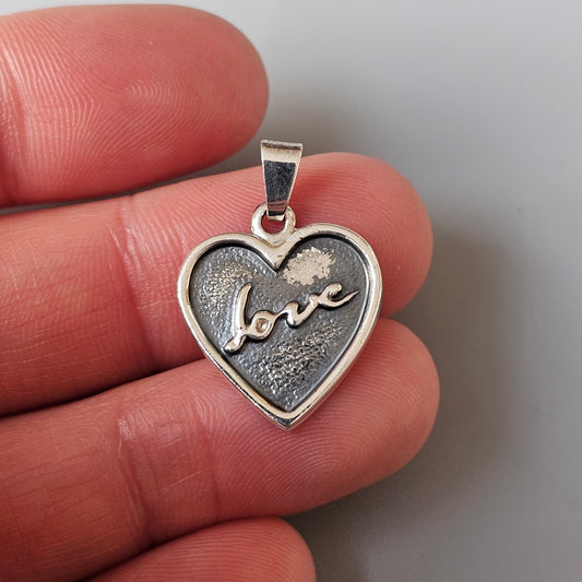 Finnish Sterling Silver Love Heart Necklace Pendant