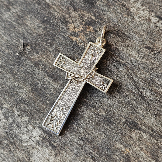 1940s Vintage Swedish Ornate Scandinavian Silver Cross 1949