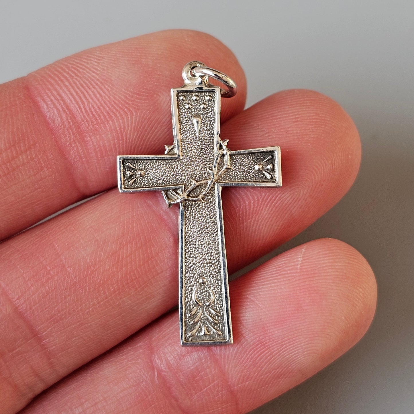 1940s Vintage Swedish Ornate Scandinavian Silver Cross 1949