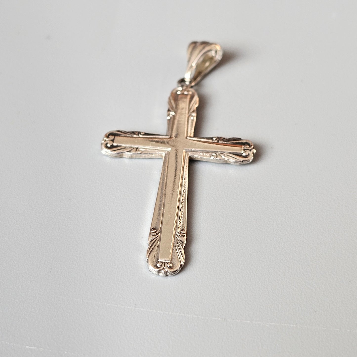 1950s Vintage Swedish Ornate Scandinavian Silver Cross 1952