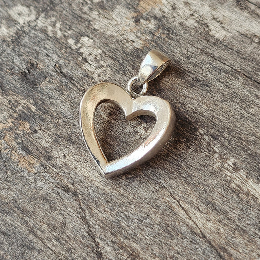 Contemporary Finnish Sterling Silver Heart Necklace Pendant