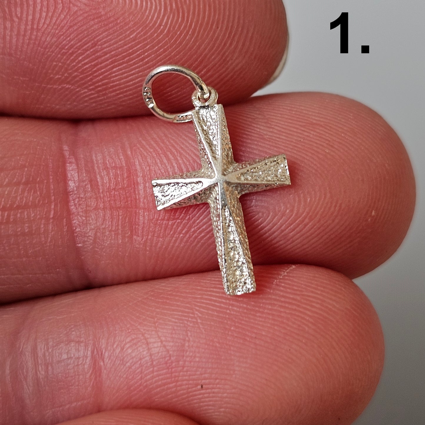 Vintage Finnish Modernist Style Silver Cross Pendant