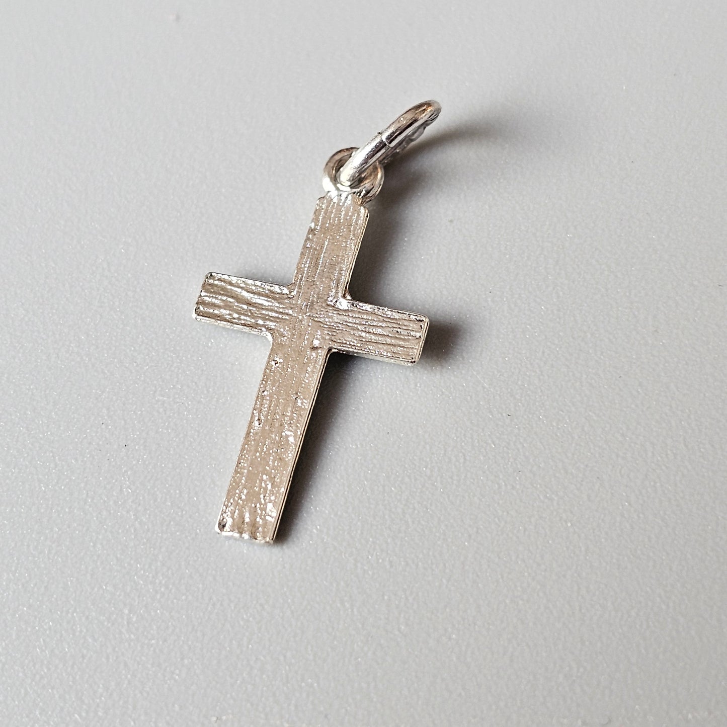 Vintage Finnish Modernist Style 830 Silver Cross Charm Necklace Pendant by Turkukorut Aulin