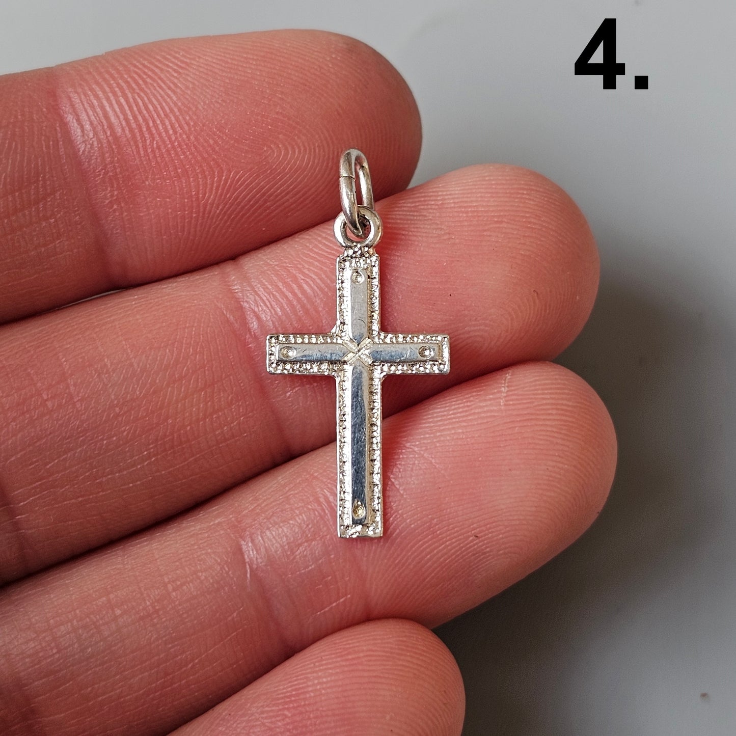 Vintage Finnish Modernist Style Silver Cross Pendant