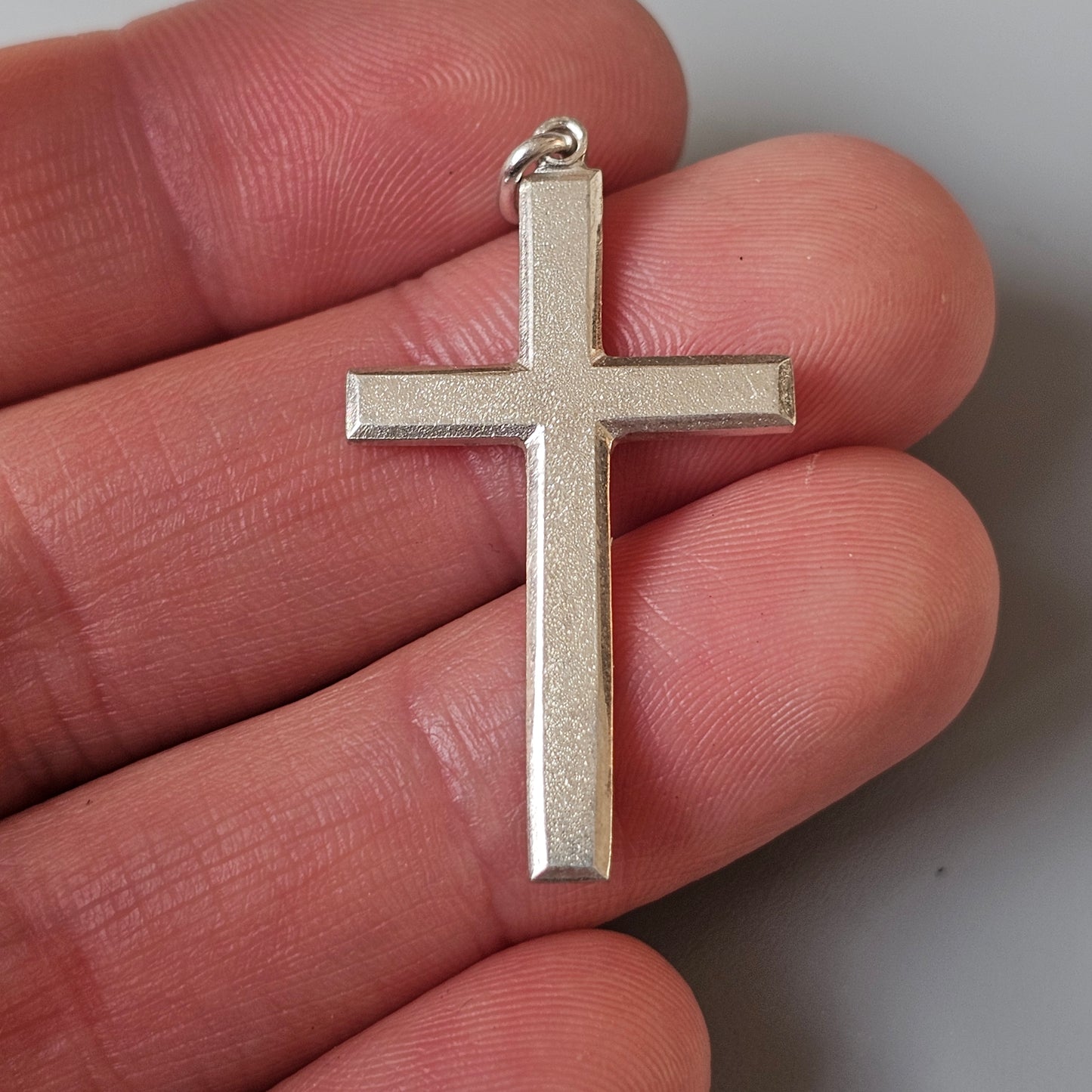 Vintage 1930s Finnish Art Deco Style Silver Cross Necklace Pendant 1932