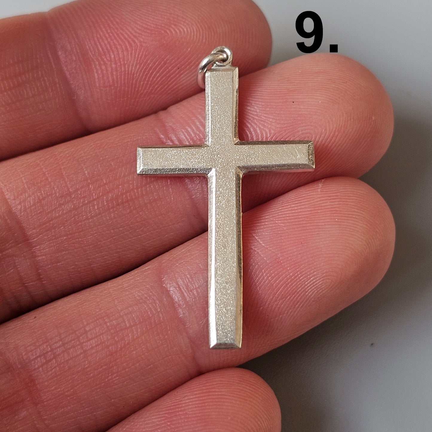 Vintage Finnish Modernist Style Silver Cross Pendant