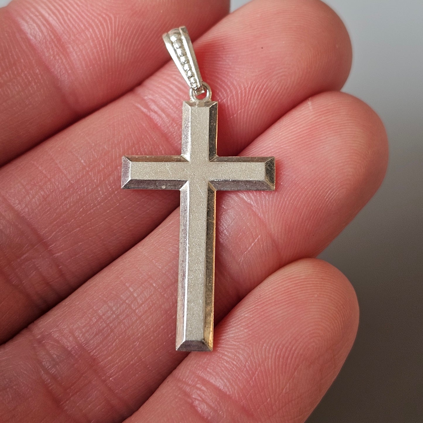 Vintage 1960s 1970s Finnish Silver Cross by Kupittaan Kulta