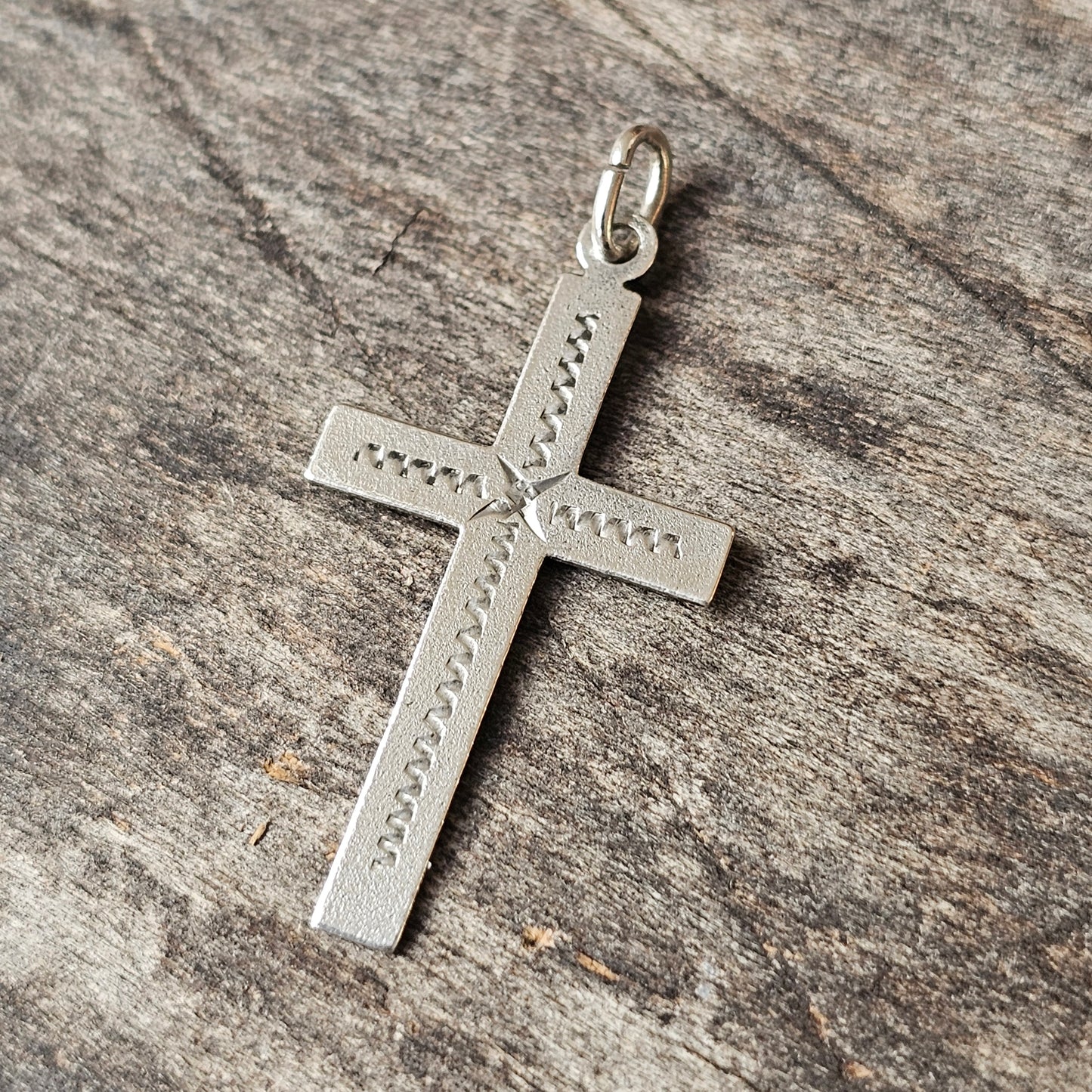 Vintage 1960s 70s Finnish Silver Cross Necklace Pendant