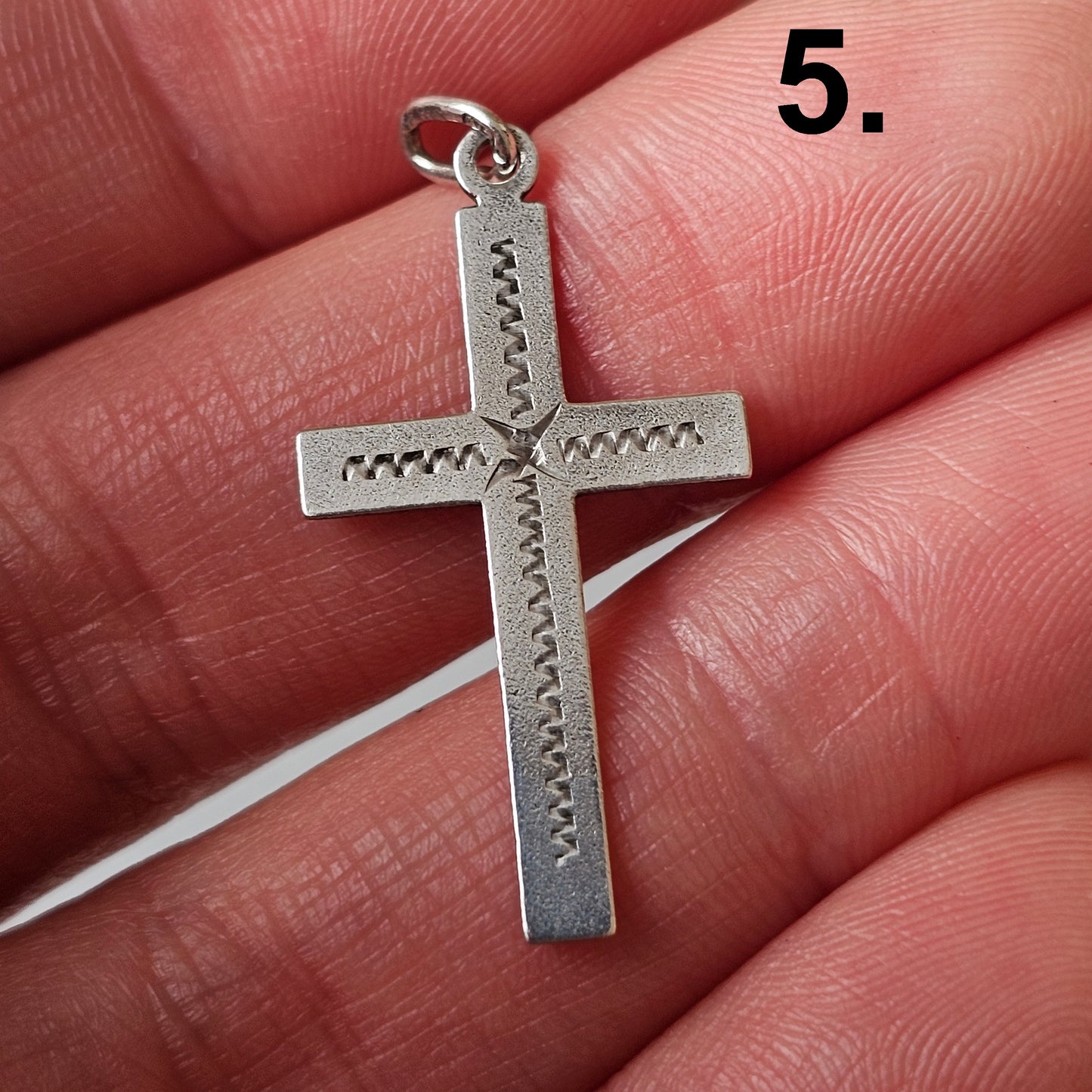 Vintage Finnish Modernist Style Silver Cross Pendant