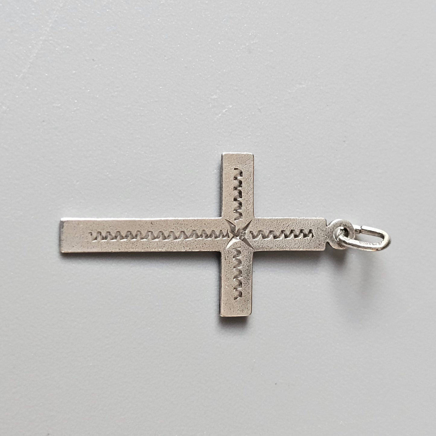 Vintage 1960s 70s Finnish Silver Cross Necklace Pendant