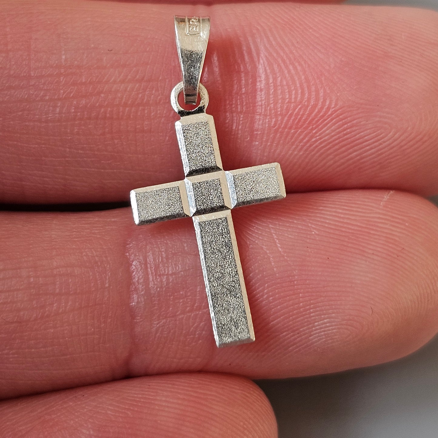 Finnish Sterling Silver Cross Charm Necklace Pendant