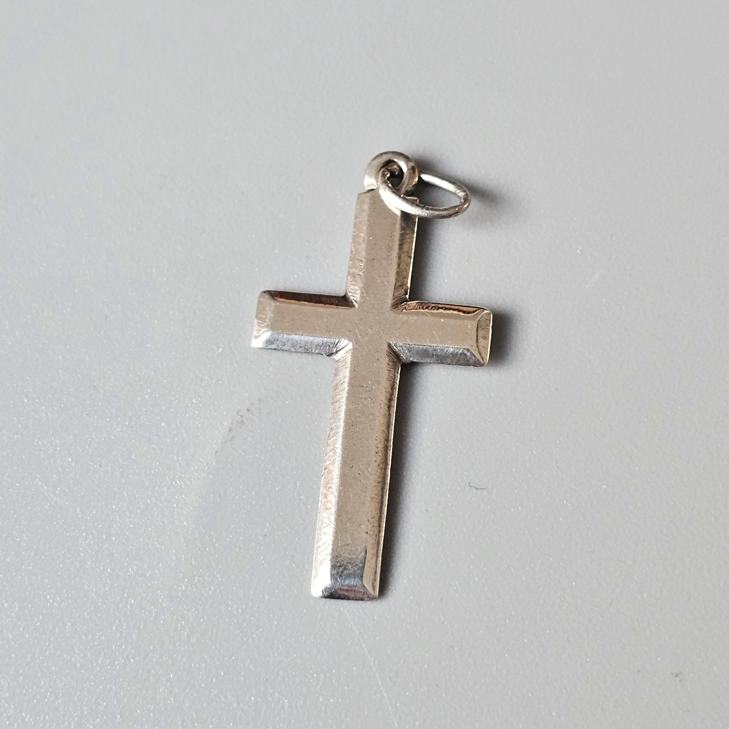 Vintage 1940s Finnish Art Deco Style Silver Cross Necklace Pendant 1941