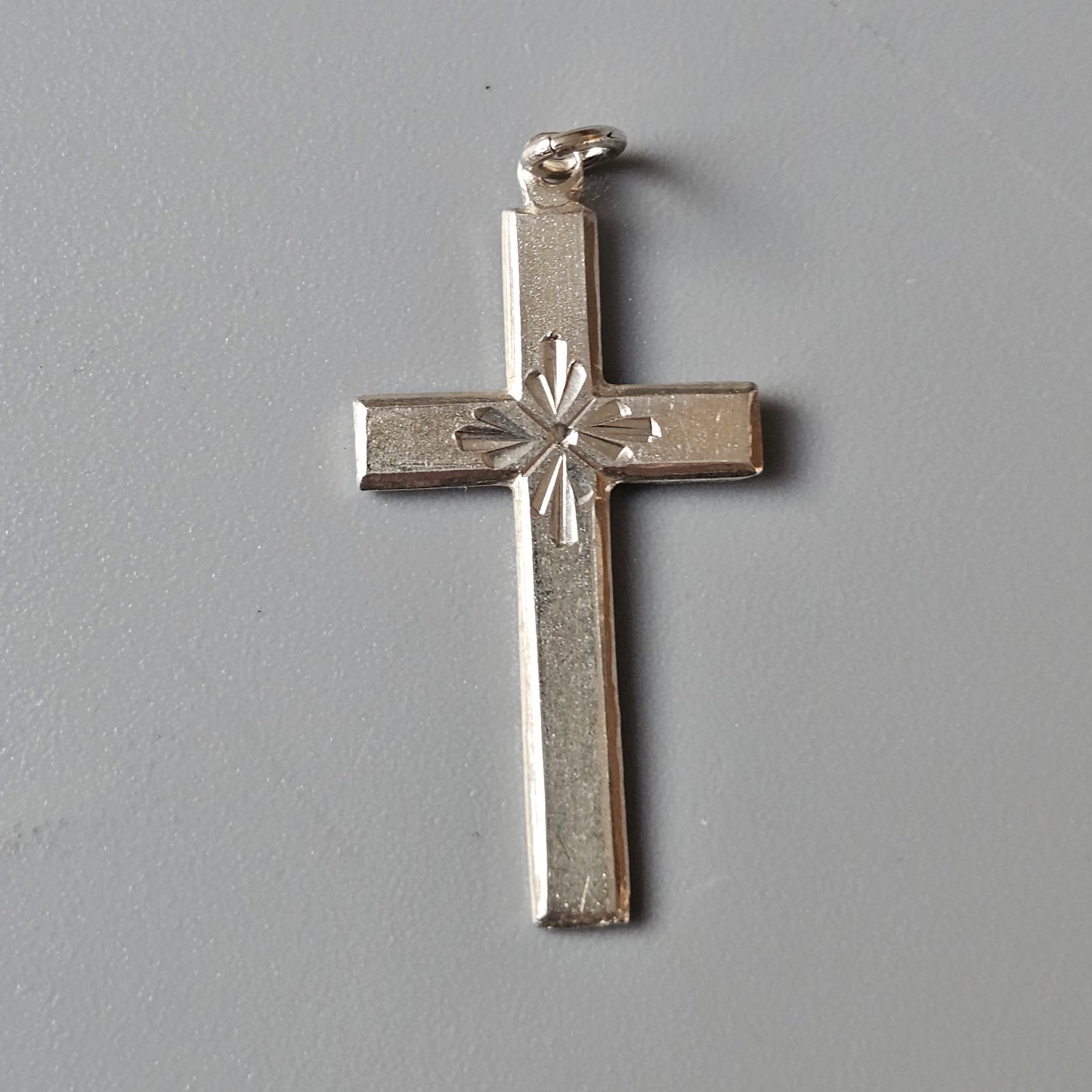 Vintage 1930s Finnish Art Deco Style Silver Cross Necklace Pendant 1937