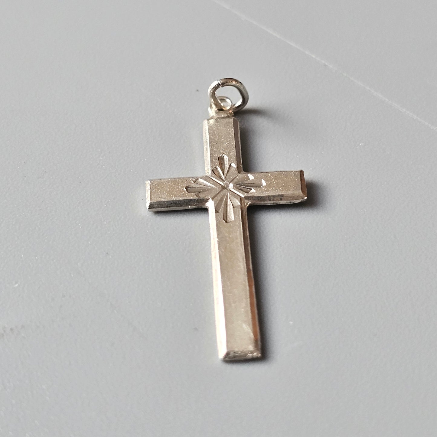 Vintage 1930s Finnish Art Deco Style Silver Cross Necklace Pendant 1937