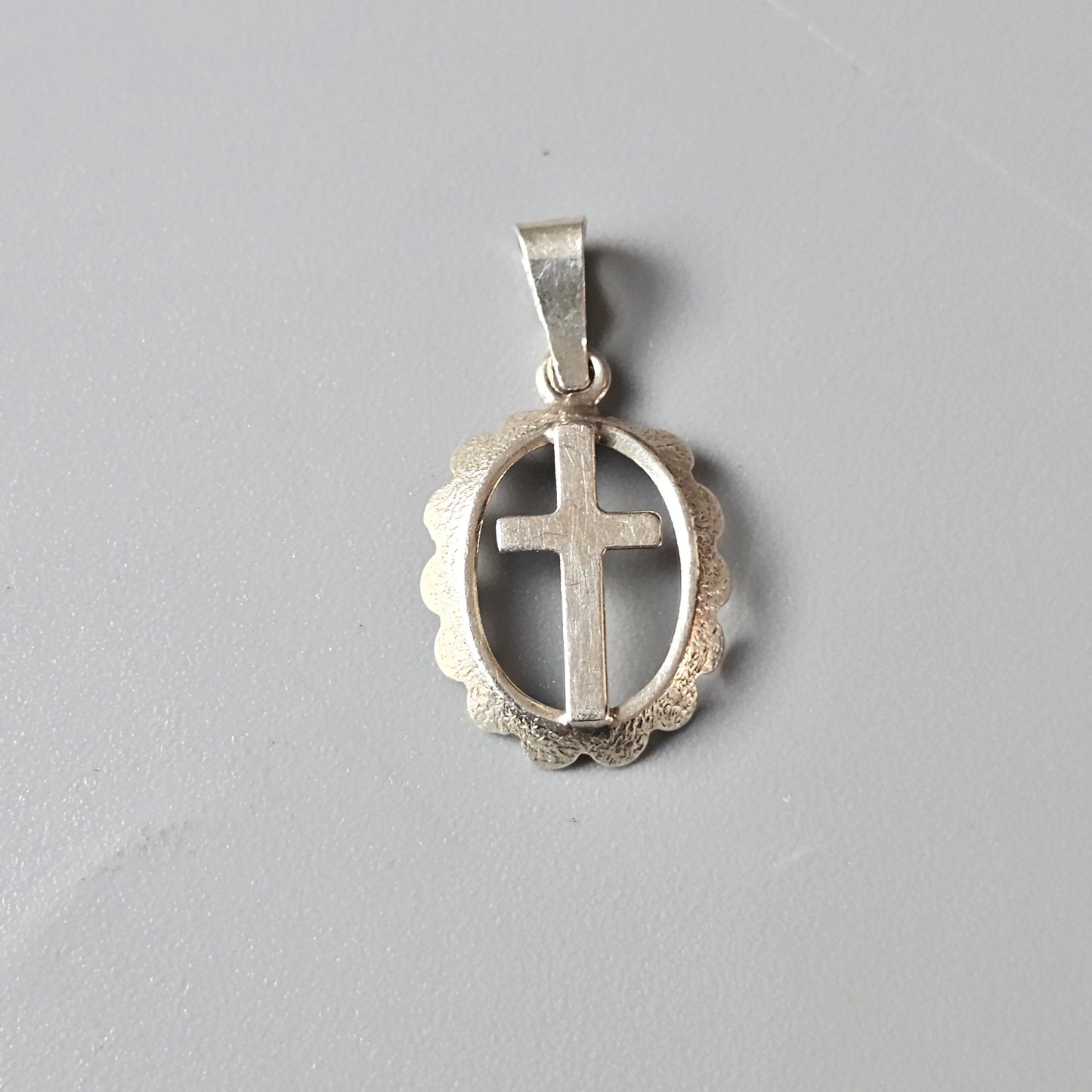 Vintage Finnish Sterling Silver Cross Charm Necklace Pendant