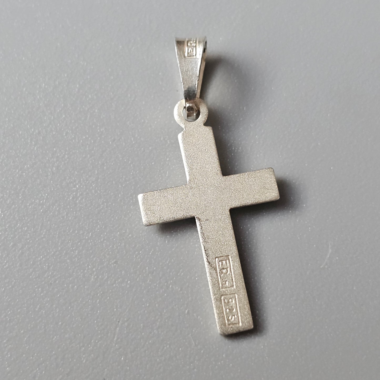 Finnish Diamond Cut Sterling Silver Cross Charm Necklace Pendant