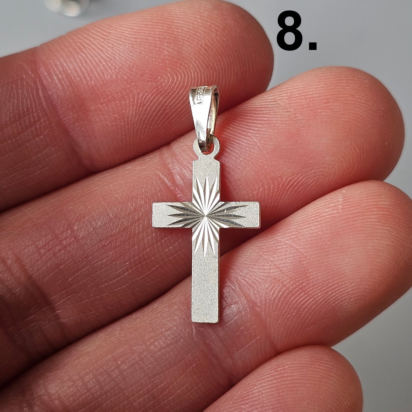 Vintage Finnish Modernist Style Silver Cross Pendant