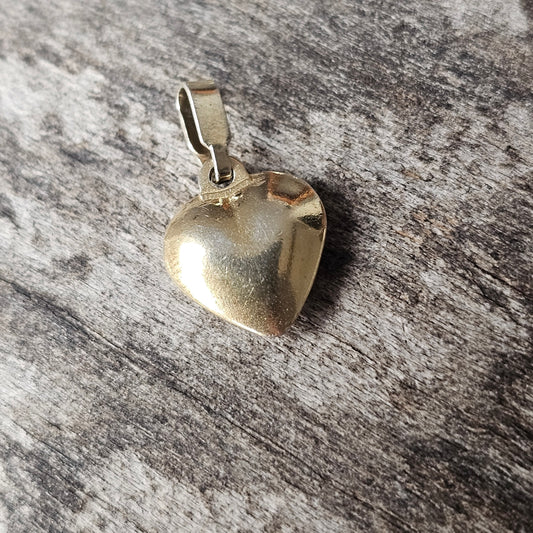 Small Vintage Finnish 830 Gold Plated Silver Heart Necklace Pendant