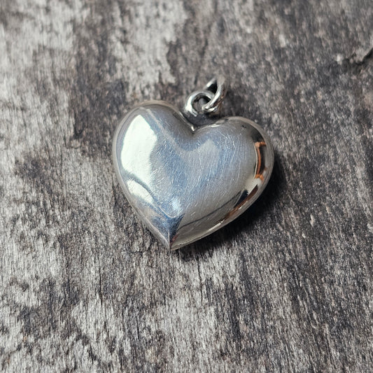 Vintage Finnish 830 Silver Heart Necklace Pendant