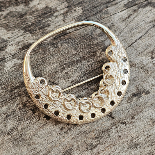 1960s Finnish Modernist Sterling Silver Brooch by Auran Kultaseppa 1969