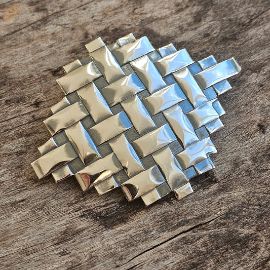 1960s Finnish Modernist Era Abstract Silver Brooch By Turun Hopea