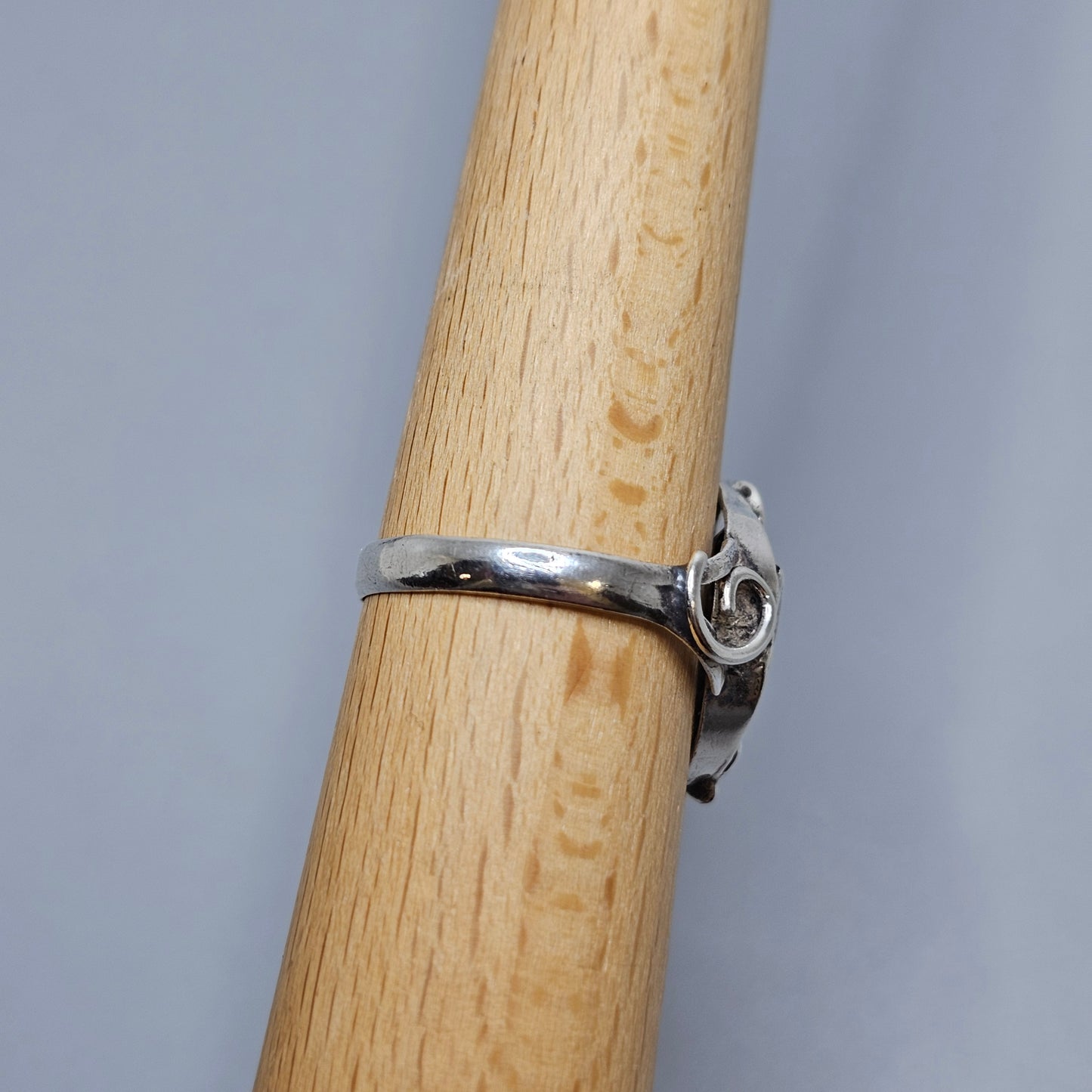 Vintage Art Deco Danish Silver Ring — 1940s WW2 Era — Size R 1/2 UK Size 8.75 US