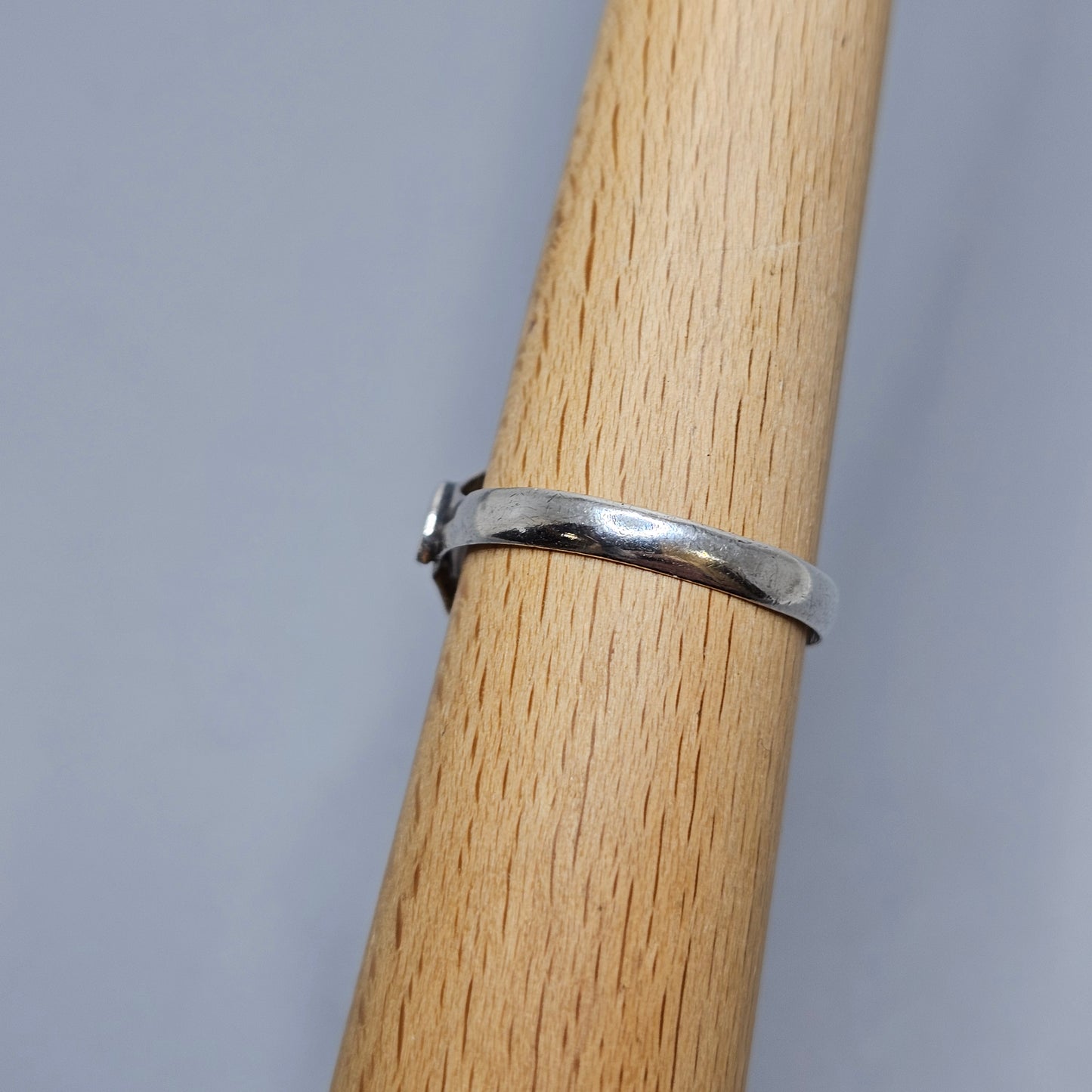 Vintage Art Deco Danish Silver Ring — 1940s WW2 Era — Size R 1/2 UK Size 8.75 US