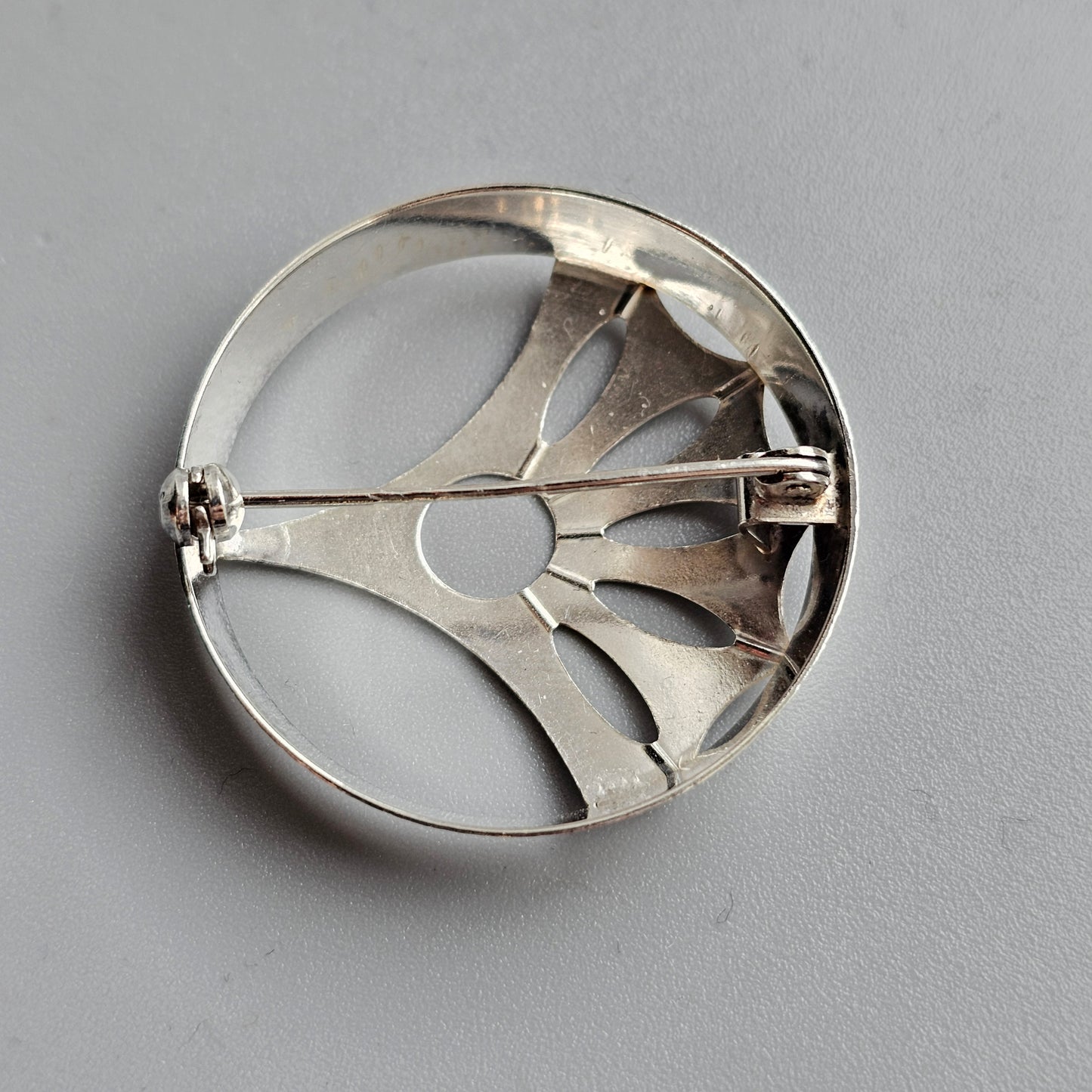 1970 Finnish Modernist Silver Brooch by Edvard Kinni — Organic Design