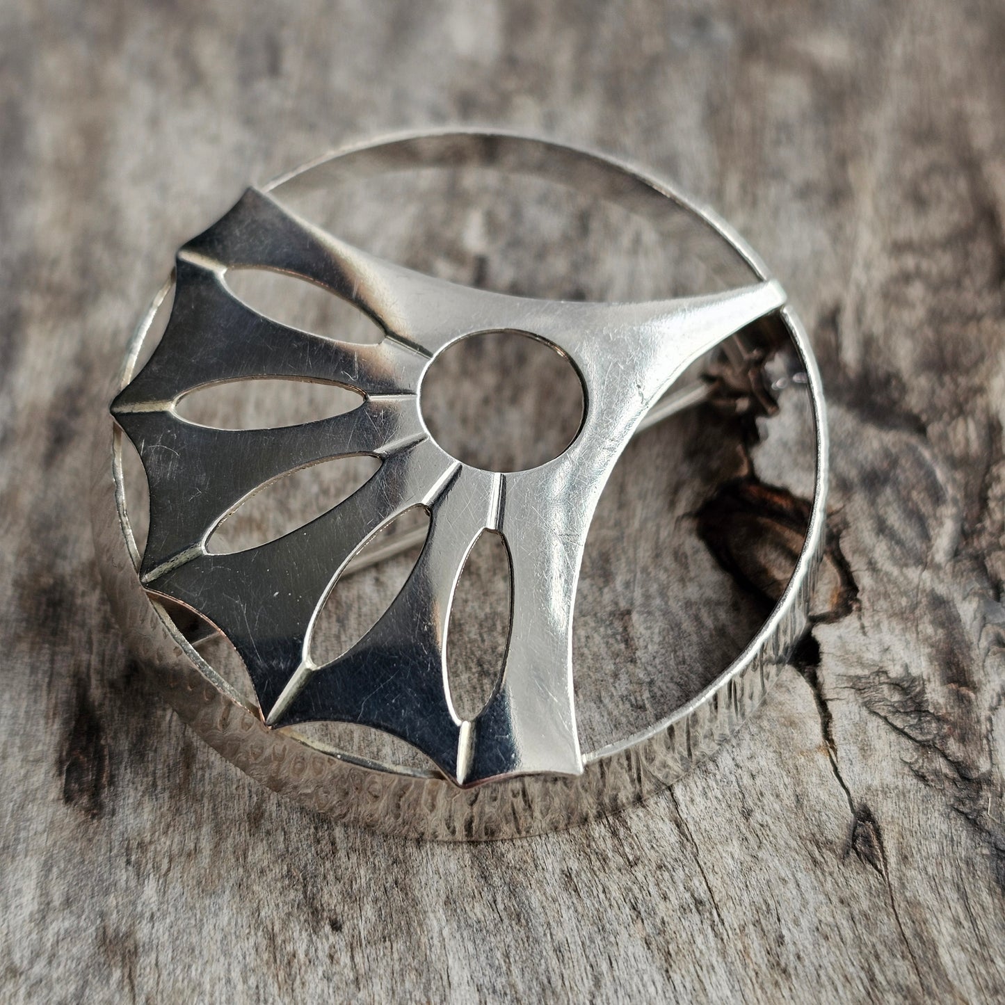 1970 Finnish Modernist Silver Brooch by Edvard Kinni — Organic Design