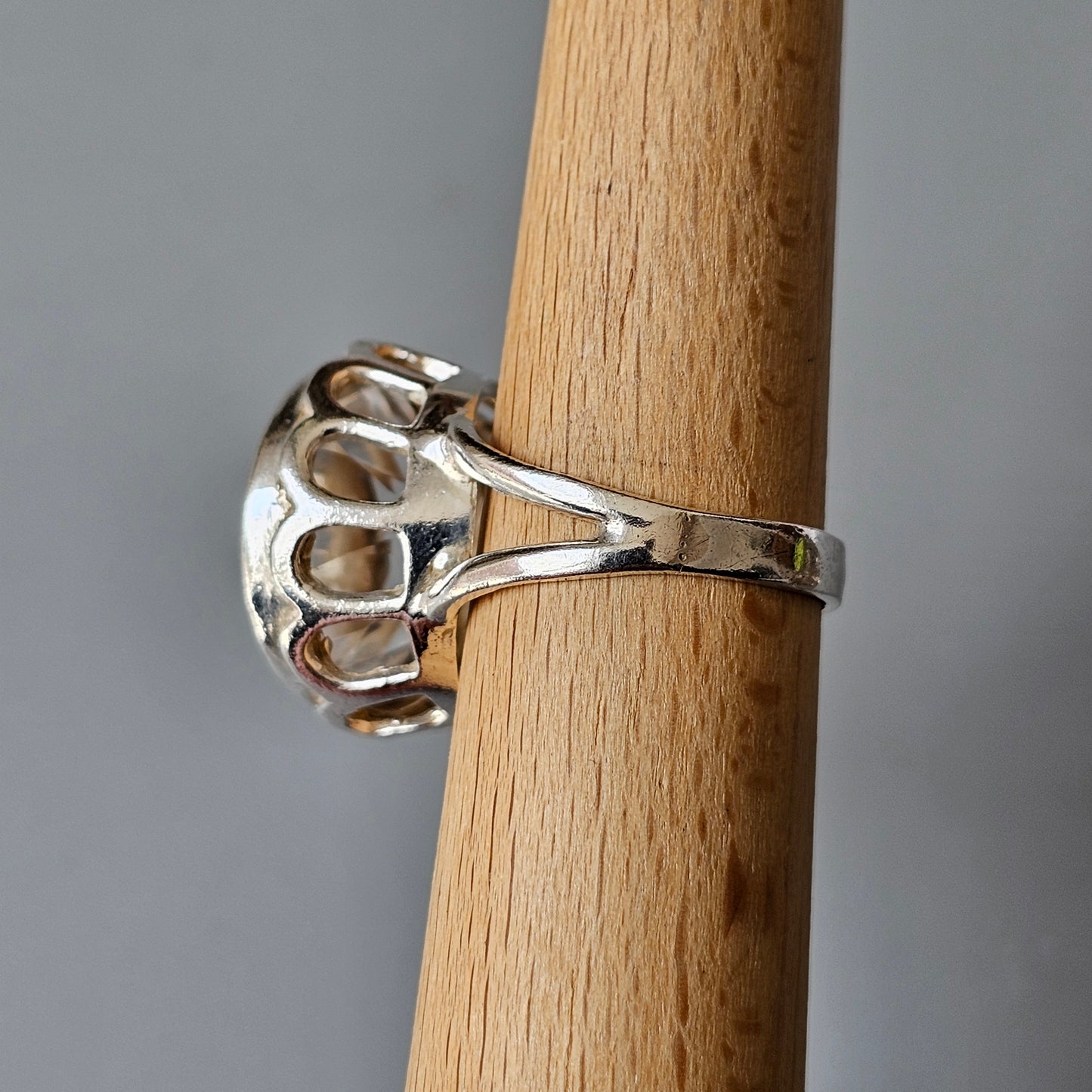 1970s Modernist Finnish Sterling Silver & Rock Crystal Ring by Erik Granit & Co Hallmarked 1974