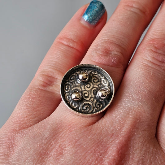 1960s Modernist Finnish Silver Ring by Kultaseppa Salovaara Hallmarked 1968