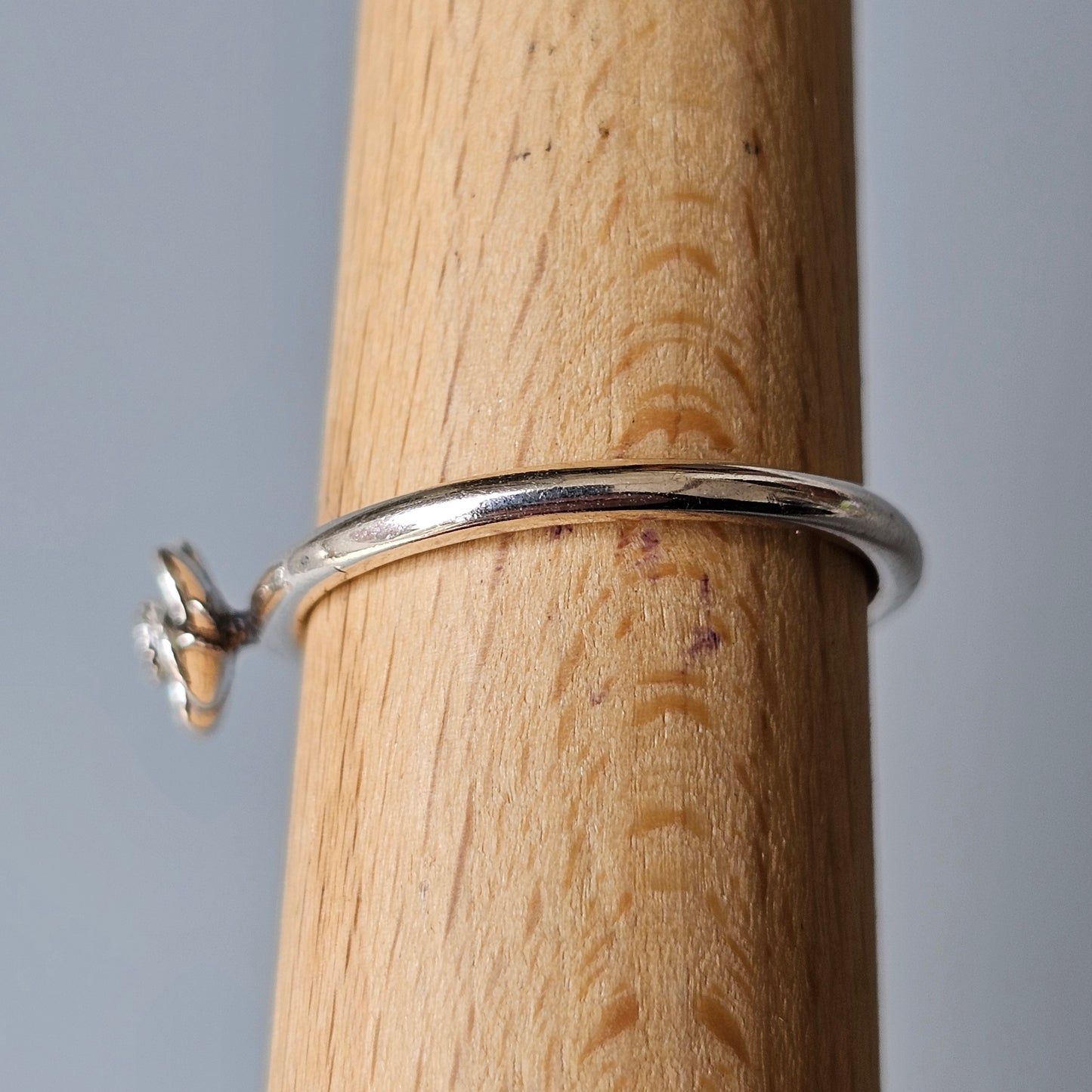 Spinning Danish 925 Sterling Silver Flower & Pink Stone Stacking Ring SPJ Hans Henrik Nygaard