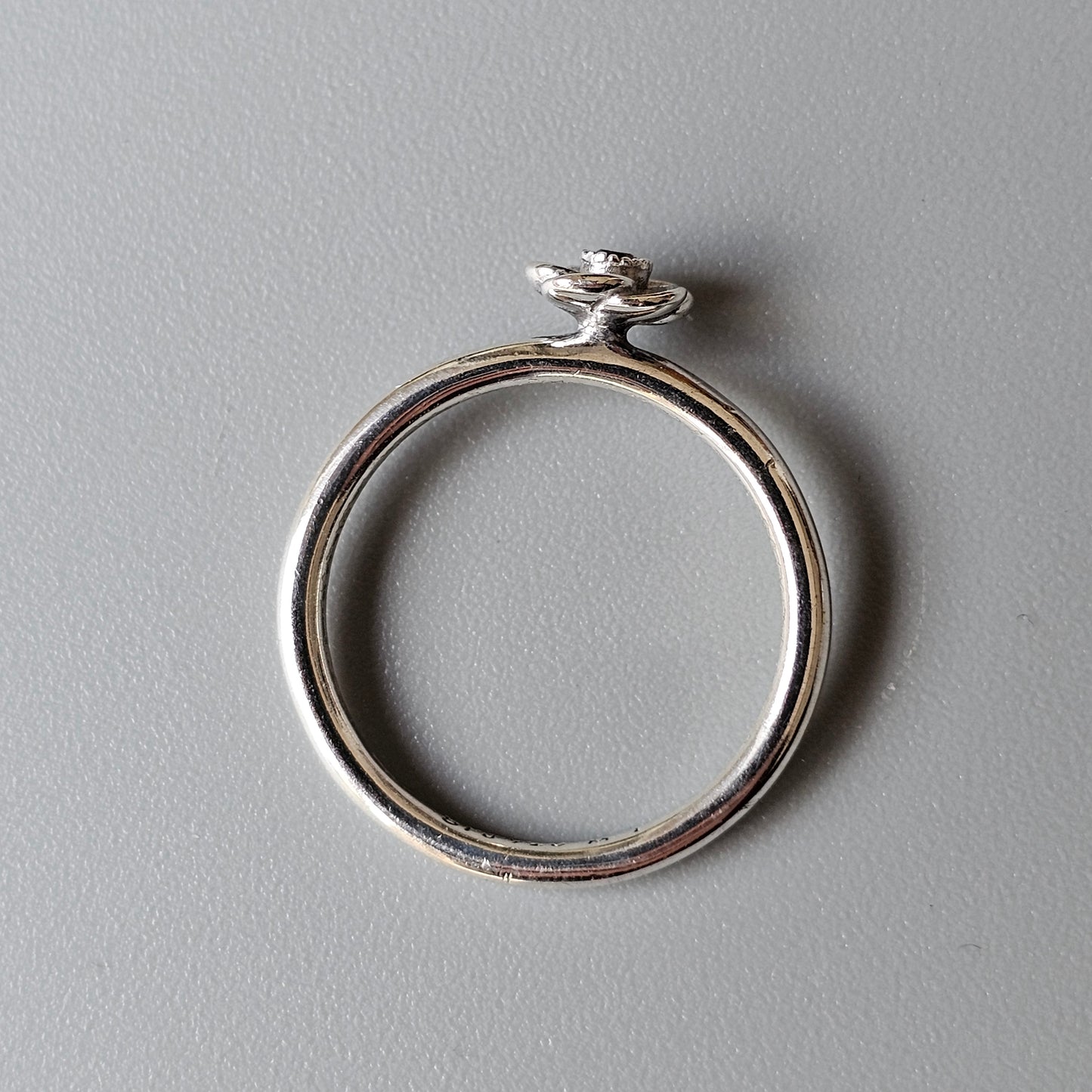 Spinning Danish 925 Sterling Silver Flower & Pink Stone Stacking Ring SPJ Hans Henrik Nygaard