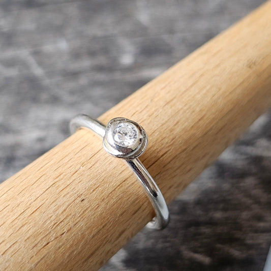 Spinning Danish 925 Sterling Silver Crystal Stacking Ring SPJ Hans Henrik Nygaard