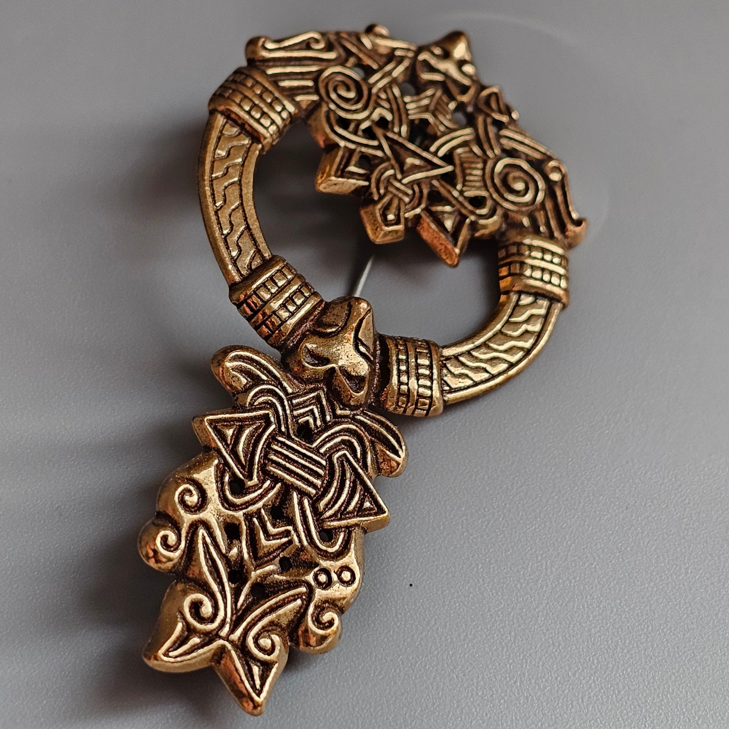 Kalevala Koru Viking Era Design Bronze Wolf’s Head Brooch