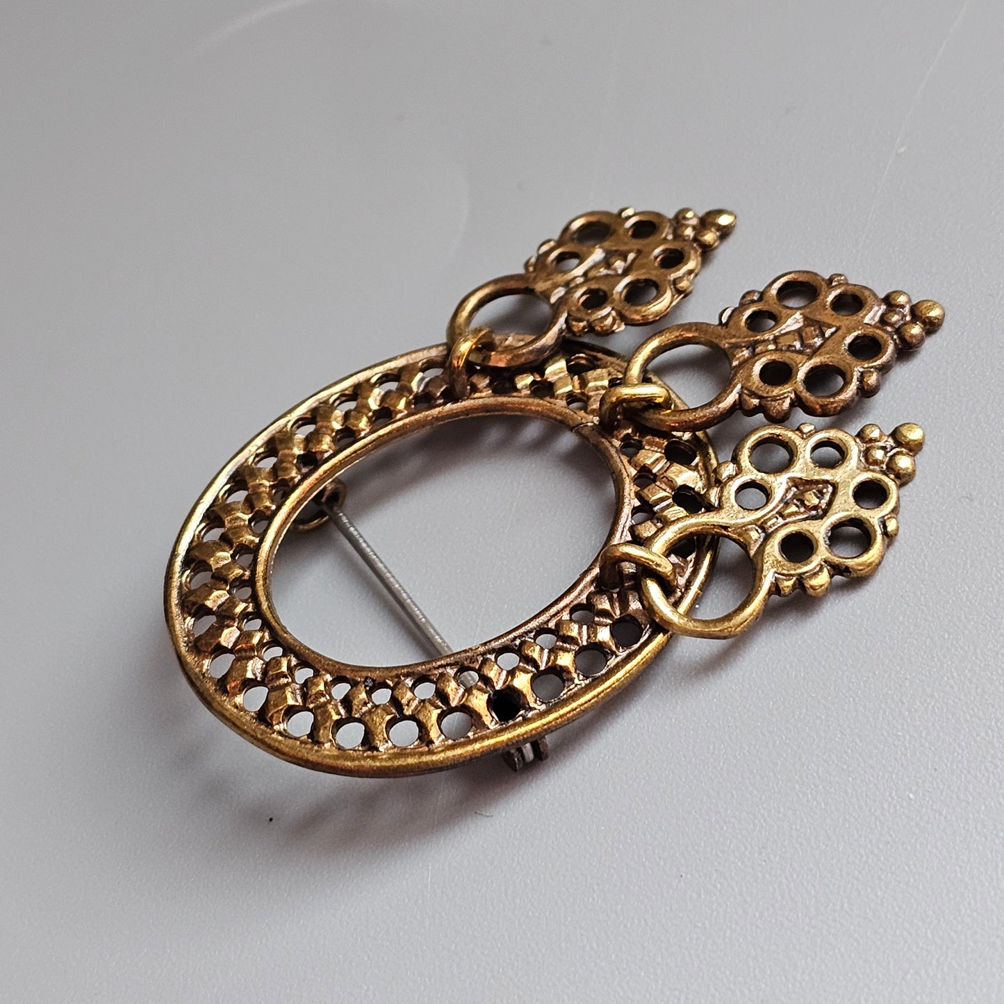Kalevala Koru Bronze Sámi-Style Brooch Medieval Inari Design