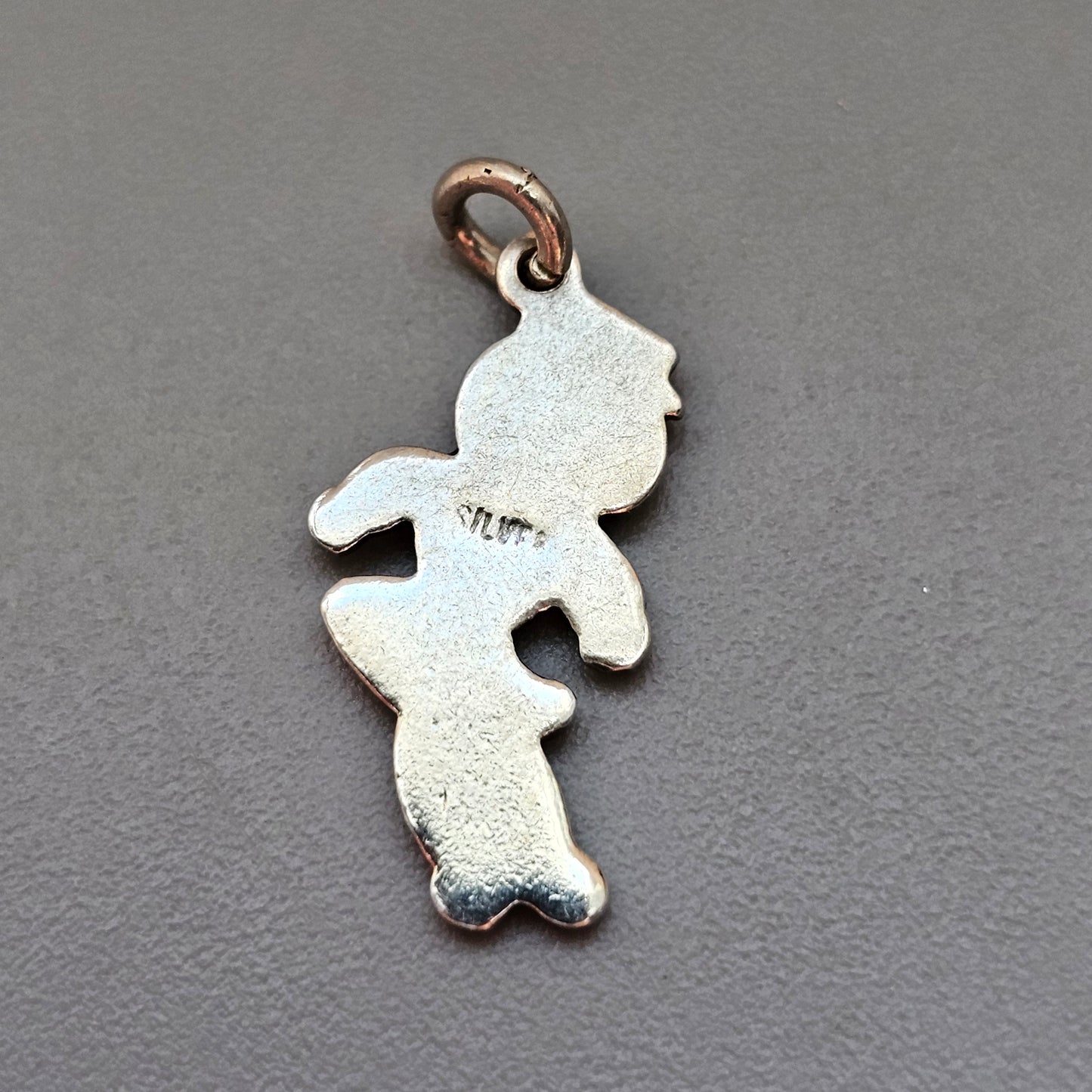 Small Vintage Silver Enamel Ragdoll Girl Bracelet Charm Pendant