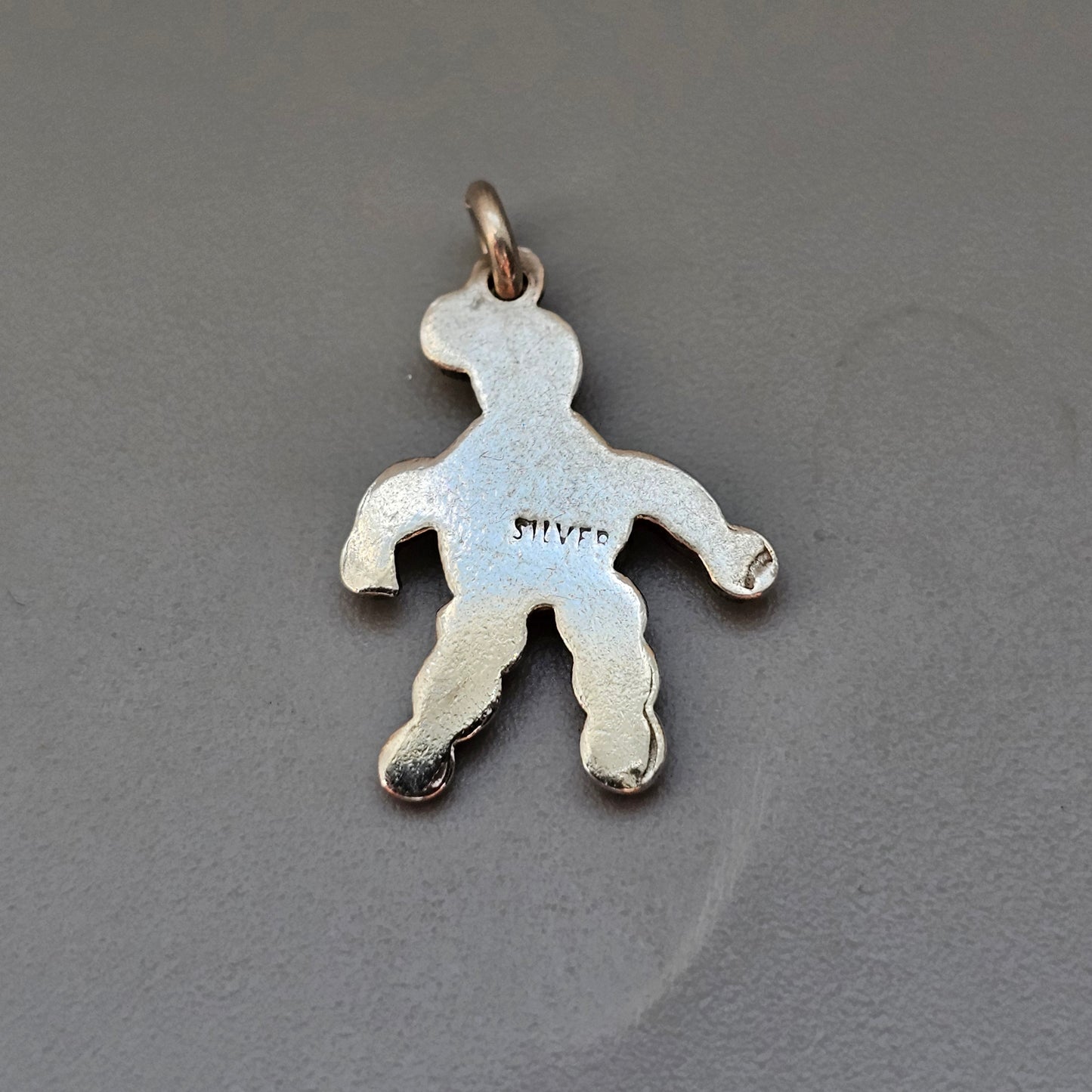 Small Vintage Silver Enamel Clown Bracelet Charm Pendant