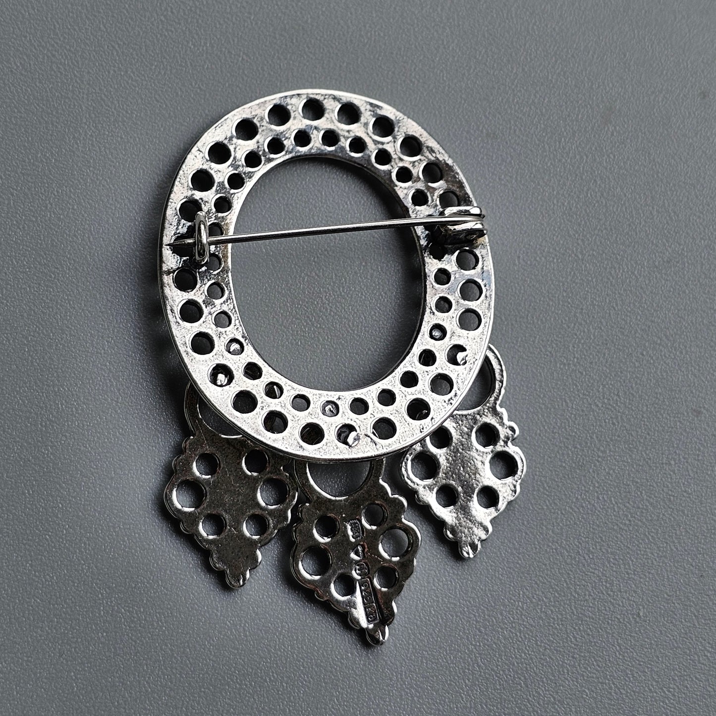 Kalevala Koru Sterling Silver Sámi-Style Brooch Medieval Inari Design 1987