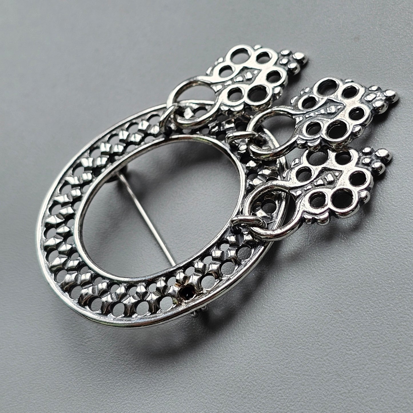 Kalevala Koru Sterling Silver Sámi-Style Brooch Medieval Inari Design 1987