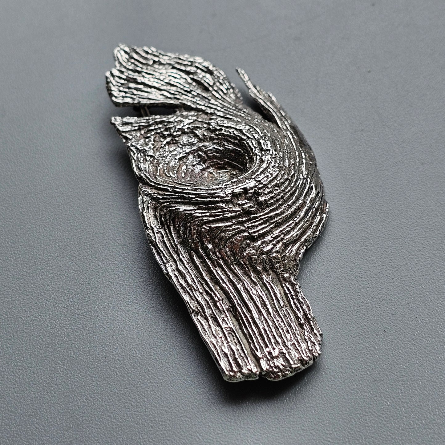 1970s Helky Juvonen Design Brutalist Finnish Sterling Silver Brooch Hallmarked 1972