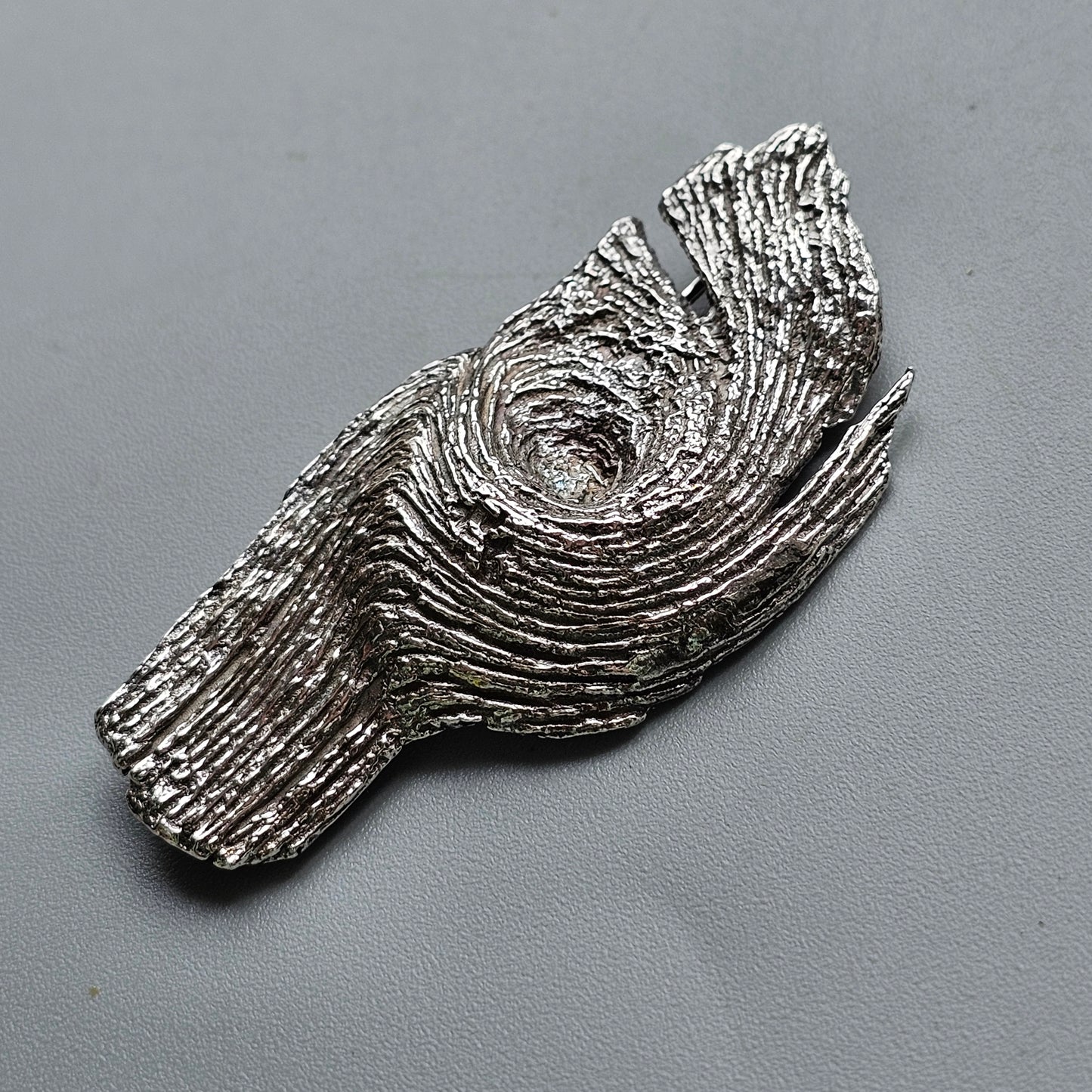 1970s Helky Juvonen Design Brutalist Finnish Sterling Silver Brooch Hallmarked 1972