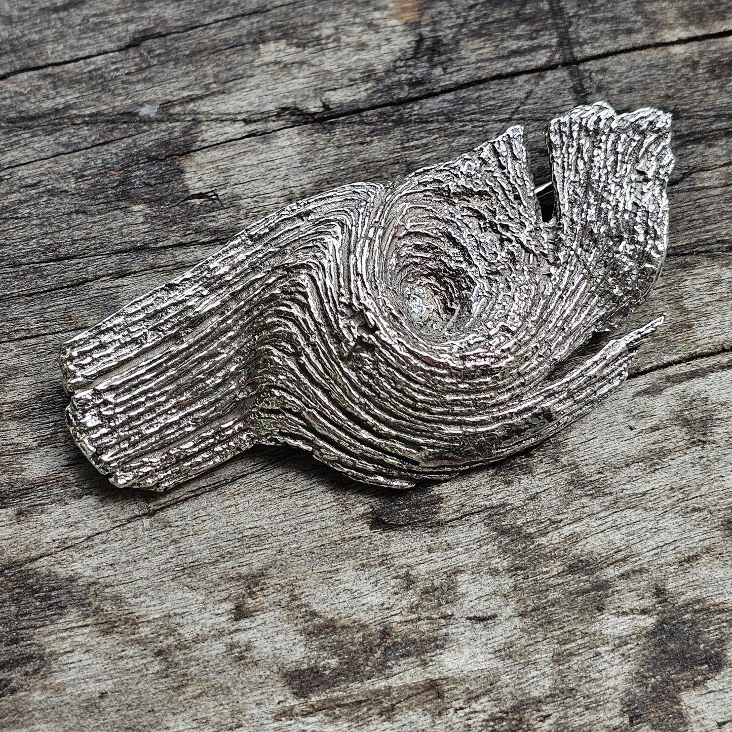 1970s Helky Juvonen Design Brutalist Finnish Sterling Silver Brooch Hallmarked 1972