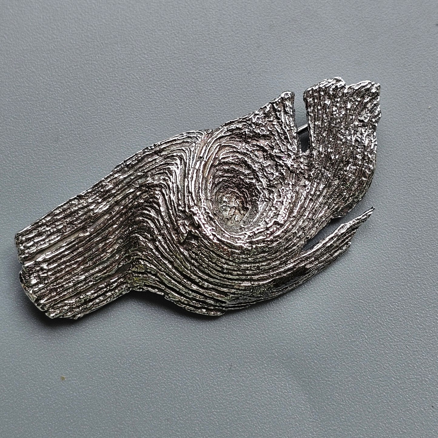 1970s Helky Juvonen Design Brutalist Finnish Sterling Silver Brooch Hallmarked 1972