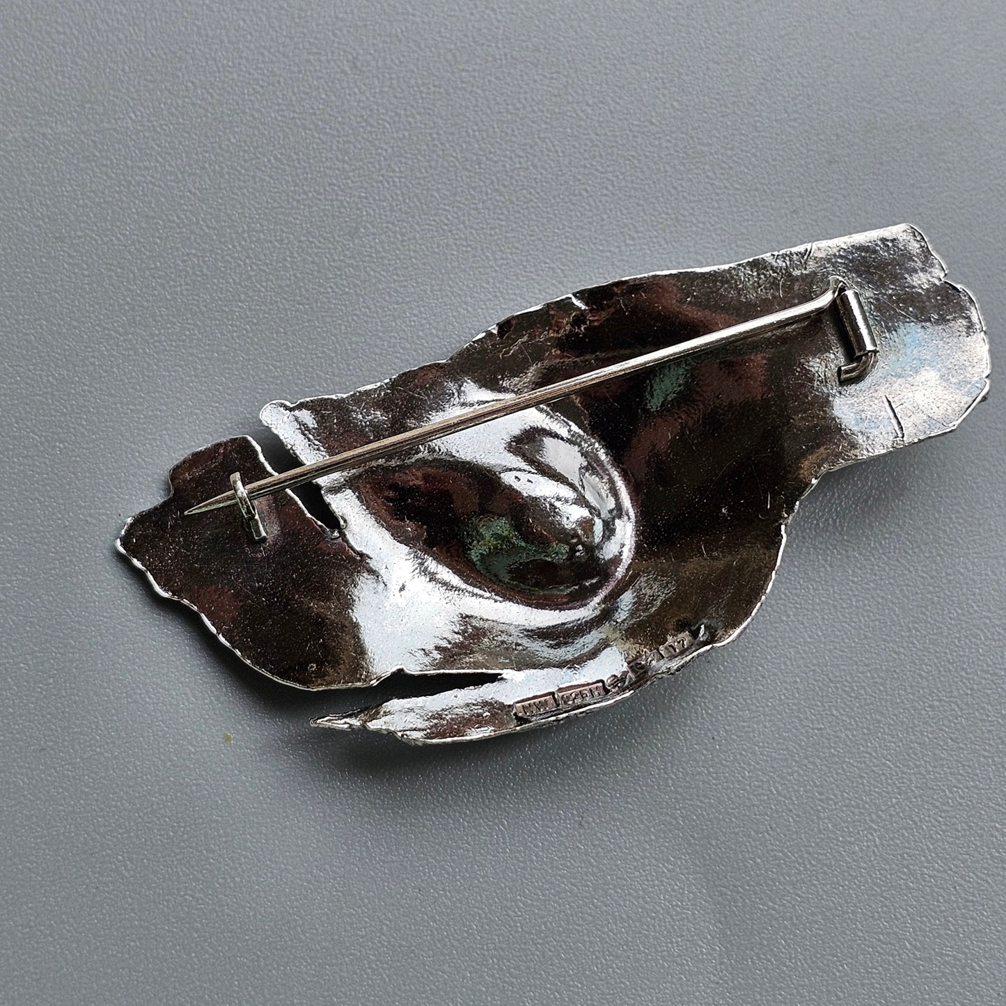 1970s Helky Juvonen Design Brutalist Finnish Sterling Silver Brooch Hallmarked 1972