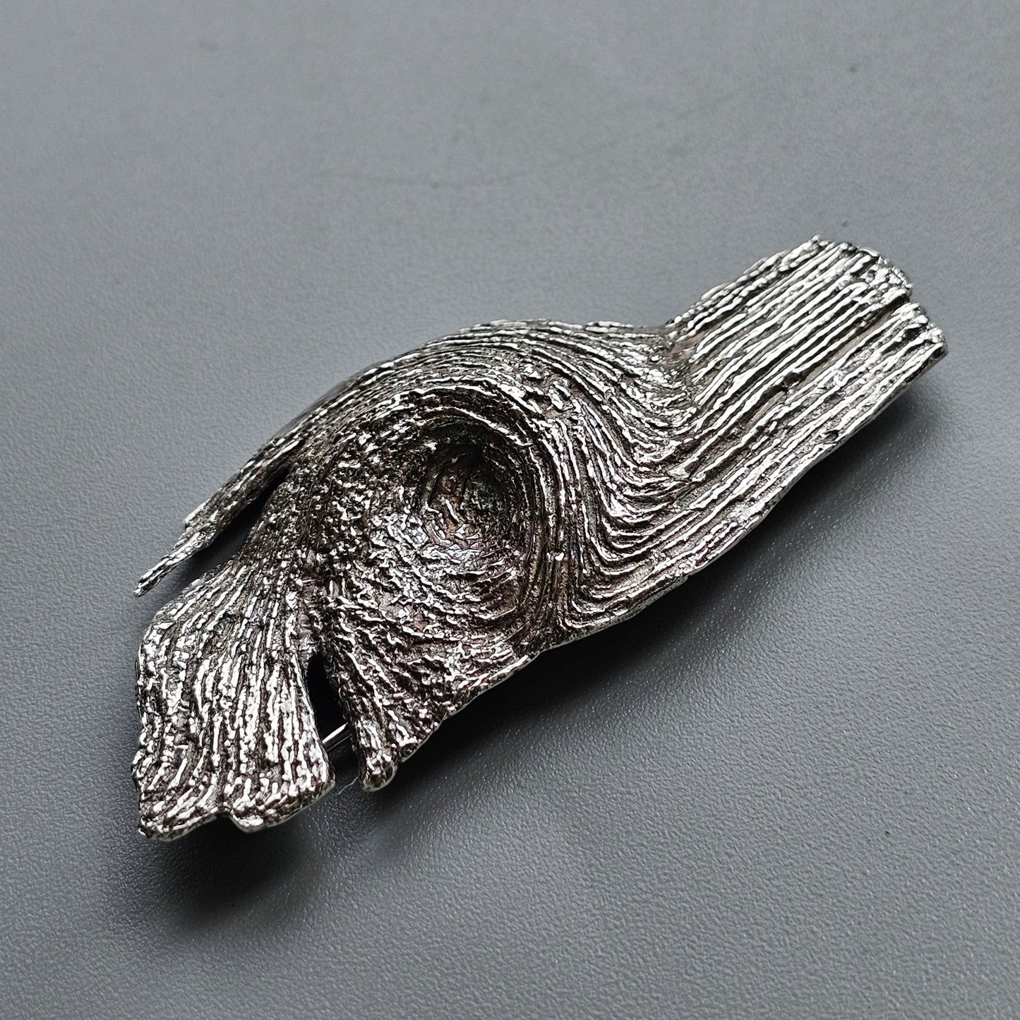 1970s Helky Juvonen Design Brutalist Finnish Sterling Silver Brooch Hallmarked 1972