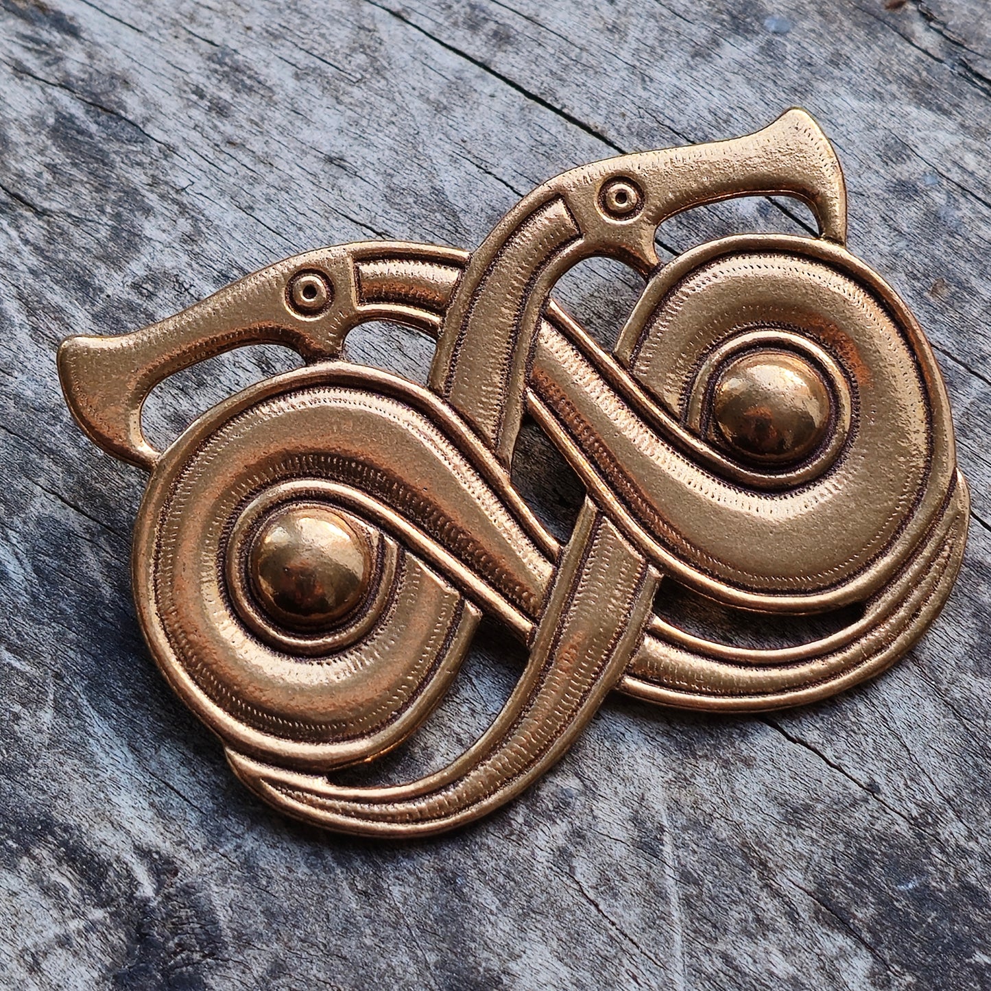 Vintage Kalevala Koru Ancient Style Silver Snake Bronze Brooch